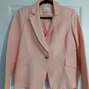 Calvin Klein Pinkish Orange Suit Jacket
